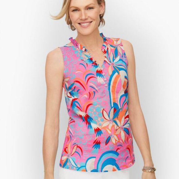 Talbots Ruffle Trim Shell - Picture 3 of 3